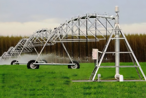 Электрическая дождевальная машина фронтального типа с центральной опорой-1